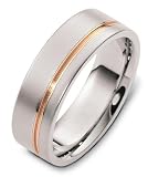 7mm retro two-tone wedding band ring (14K Gold)