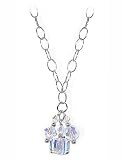 Made with Swarovski Elements® Clear Crystal .925 Sterling Silver Oval Shape 14 16 18 20 22 24 Long Chain Necklace with Toggle-Clasp