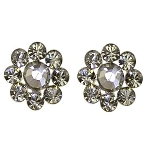 Tarina Tarantino Crystal Flower Earrings- Black Diamond