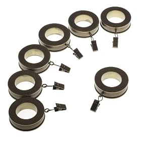 Levolor Decorative Fluted Ring, Set of 7, Antique Brass, Use With Rods Up To 1-Inch...