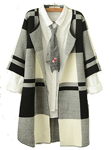 (フアングー)huanggu 緩いニット 長袖シャツ セーター コート 保温 トップス トレンディ 秋物 秋冬 ロング カジュアル 切り替えワンピース チュニック ニット レディース ニットワンピース