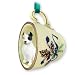 Pit Bull Terrier Green Holiday Tea Cup Dog Ornament - White