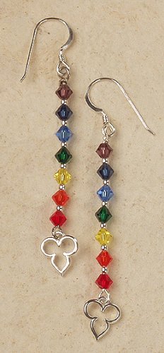 Sterling Silver and Swarovski Crystal Chakra Earrings