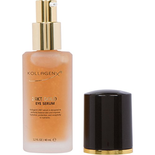 KollagenX 24KT NGT Nano Gold + Collagen + Vitamin E For Face, Under-Eyes and Neck area,1.2 oz Formulated to Enhance Cell Renewal