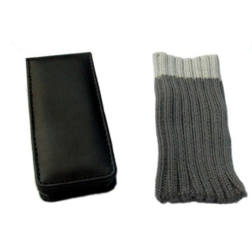 4G BLACK FLIP CASE + GREY SOCK & FREE ICE BOX COVER FOR THE  APPLE iPOD NANO (4th GENERATION) 8GB 16GB (SEP 2008) + NEW NECK STRAP
