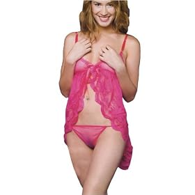 Buy Ladies Sexy Lingerie: Transparent Babydoll and G-String Panties Set - one size fits all by lingerie set