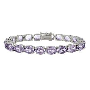 17 30 Carat Genuine Amethyst Silver Bracelet