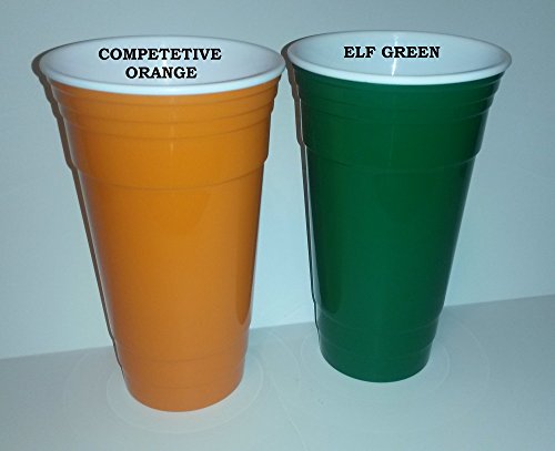 Party Cup Elf Green 32 Oz. - Doublewall Insulated - Dishwasher Safe - Sweat Proof - Reusable Beverage Cup