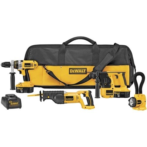 DEWALT DC4MEGA 18-Volt Ni-Cad Cordless 4-Tool Combo Kit