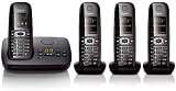 Produkt-Bild: Siemens Gigaset CX595 QUATTRO ISDN Telefon mit 3 Mobilteilen - Anrufbeantworter - schnurlos - schwarz Freisprechen Adressbuch f&uuml;r 150 Eintraege - ECO DECT