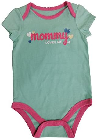 "Mommie Loves Me" Baby Onsey by Jumping Bean (6 Months, Aqua &amp; Pink)