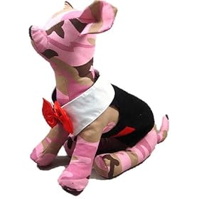 Dog Tuxedo, White Collar & Red Bow Tie. Size: XLARGE 9.5" 24cm approx (back length)
