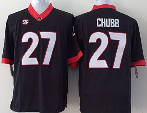 BBQNER Men's Georgia Bulldogs Football Shirt NO.27 Chubb Jersey Men's NCAA Georgia Bulldogs Men's Georgia Bulldogs Football Jersey