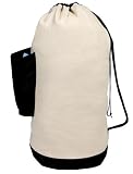 DAZZ Heavy Duty Duffle Bag with Side Pocket, Natural Canvas