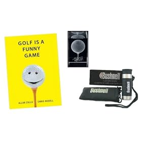 Golf is a Funny Game Book, Bushnell Golf Scope & Crystal Golf Ball Gift Set