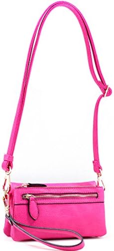 Dasein Women's Gold-Tone Clutch Messenger Handbag, Crossbody Purse Bag - Brown
