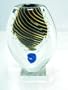 Murano Glass Vase Mouth Blown Art Geometric-cut Sapphire Vase X633