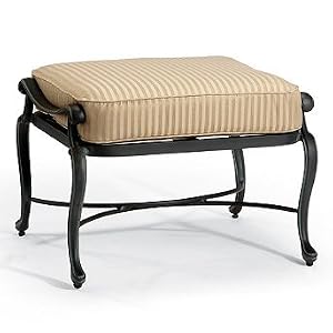 Villette Outdoor Ottoman with Cushion - Wyndham Dune - Frontgate, Patio Furniture