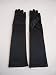 Tasteful Black Satin Elbow Length Gloves - Small (4-7) and Length 10 1/4 inches