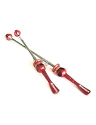 Sports: Truvelo Titanium Quick Release Wheel Skewers Mountain Road MTB Bike QR Ti Alex Red - TRUVELO