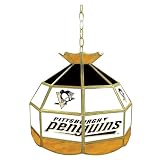 NHL Pittsburgh Penguins Stained Glass Tiffany Lamp - 16 inch