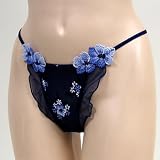 Venus 2 Pack $36 Sheer Navy Blue Thong Panty #5531 sz M