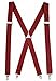 Suspenders for Women Elastic X-back Adjustable Straight Clip on -Red (Regular 46