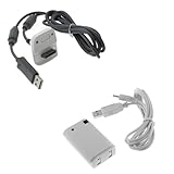 GTMax Rechargeable Battery Pack+Charger Cable for Microsoft XBox 360 Controller