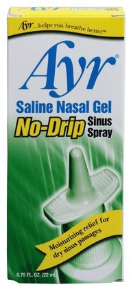 Ayr Saline Nasal Gel No-Drip Sinus Spray-0.75oz (Pack of 4)