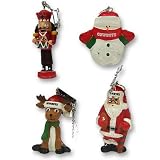 Dallas Cowboys NFL Football 4 Pack of Resin Mini Figurine Christmas Ornaments