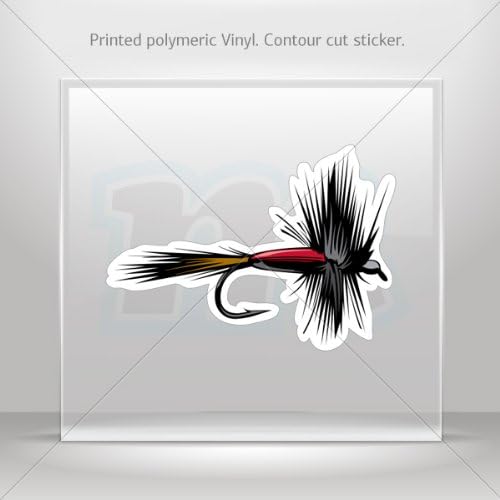 Decal Sticker Fly fishing car helmet window Boat jet-ski Garage door 6 X 4.3 Inches Vinyl color print 0600 XR253