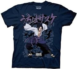 Naruto Shippuden Sasuke Blue Navy Adult Tee