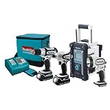 Makita LCT400W 18-Volt Compact Lithium-Ion Cordless 4-Piece Combo Kit