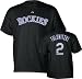 Troy Tulowitzki Majestic Name and Number Black Colorado Rockies T-Shirt