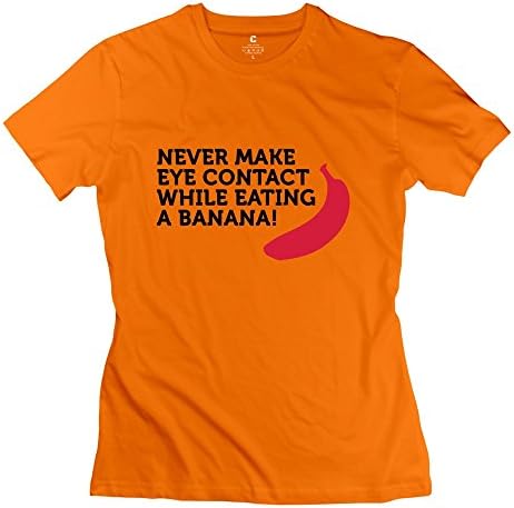 Rachiah Women's Eye Contact Eating A Banana (2c) T-shirt