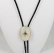 Sterling Silver/Gold Plated Blue Enamel Masonic Bolo Tie