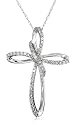 10k Choice of White or Yellow Gold Diamond Cross Pendant  (1/5 cttw, I-J Color, I3 Clarity)