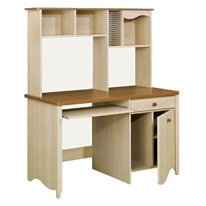 Student Desk and Hutch - Maple/ Cappuccino by 