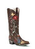 Lane Boots Garden in Brown Leather Fashion Cowgirl Boots