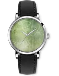 SPRAWL Aanalog Fashion Series Silver Ladies Watches of Genuine Black Leather Strap,Unique Wrist Watch for Women Girls Designed with Love on the Board