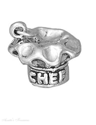 Sterling Silver 3D "CHEF" Hat Word Kitchen Charm