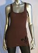 Lexy Charms Couture Brown Tank w/ Black Fleur Di Lis