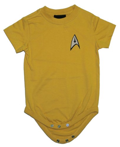 ON39 Star Trek Starfleet Captain Kirk Command Uniform Creeper Romper
