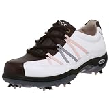 ECCO Women's Casual Pitch Ribbon Golf Shoe,Coffee/White/Rose,39 EU (US Women's 8-8.5 M)