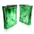 Green Quantum Waves Design Xbox 360 Front Panel Protector Skin Decal Sticker