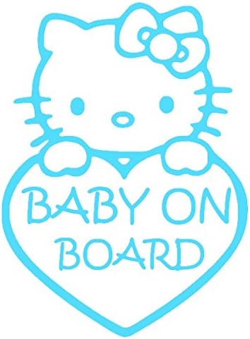 Hello Kitty Babe on Board Vinyl Sticker Decal - 8''x6'' - Sky