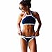 Lukitty Women's Sexy 2PCS High Neck Halter Bikini Sets Swimsuits Swimwear Medium