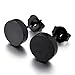Men's 6~10mm Stainless Steel Stud Earrings Black Charm Elegant