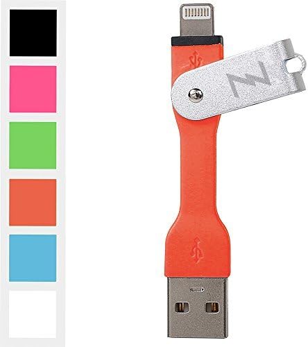 iZapp Lightning to USB Keychain Cable for Apple iPhone 6, iPhone 6 Plus, 5, 5S, 5C, iPad Air, Mini, iPod Touch, Nano (Orange)