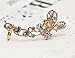 Lookatool Retro Crystal Butterfly Flower Stud Earring Wrap Clip On Ear Clamp GD